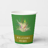 GOBELETS EN PAPIER ACCUEIL DESIGN TERRE COULEURS DEUX TONE VERT (Recto)