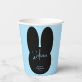 Gobelets En Papier Accueil simple baby shower de lapin noir (Recto)