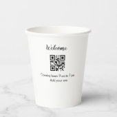 Gobelets En Papier Accueil simple ouverture bienvenue code barre QR a (Recto)