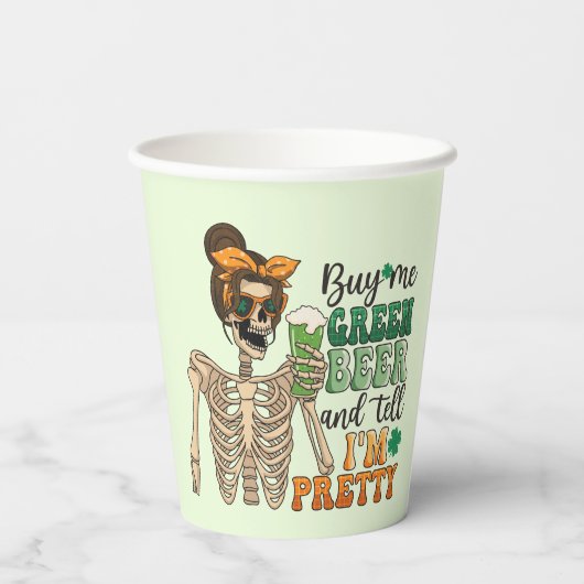 Gobelets En Papier Acheter ma bière verte | Saint Patrick's Day (Verso)