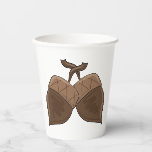 Gobelets En Papier Acorns Rustique Forêt d'automne Nature (Recto)