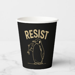 Gobelets En Papier Activisme de Résistance Manchots Protestation Vint