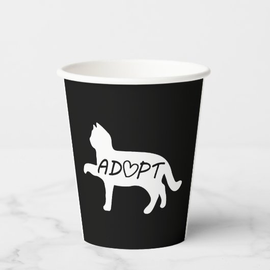 Gobelets En Papier Adopter le chat (Recto)