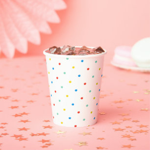 Gobelets En Papier Adorable arc-en-ciel coloré Polka point Anniversai