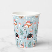 Gobelets En Papier Adorable Bois Noël Animal Visages Motif (Droite)