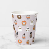 Gobelets En Papier Adorable Chouette d'Halloween Motif (Verso)