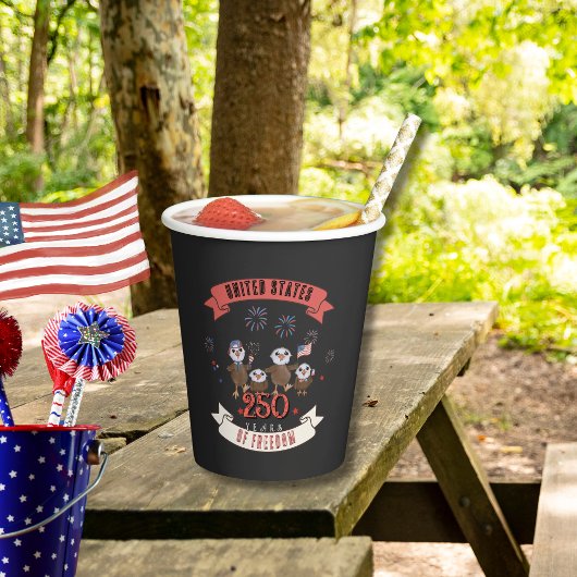 Gobelets En Papier Adorable Famille d'aigle US 250 ans de liberté