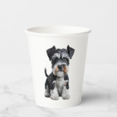 Gobelets En Papier Adorable HD miniature Schnauzer Portrait de chiot (Recto)