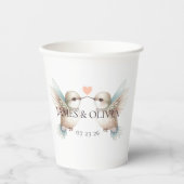 Gobelets En Papier Adorable Hummingbirds Mariage Couple (Recto)