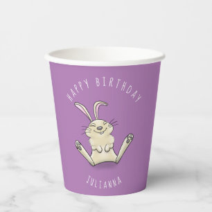 Gobelets En Papier Adorable joyeux souriant bébé lapin lapin dessin a