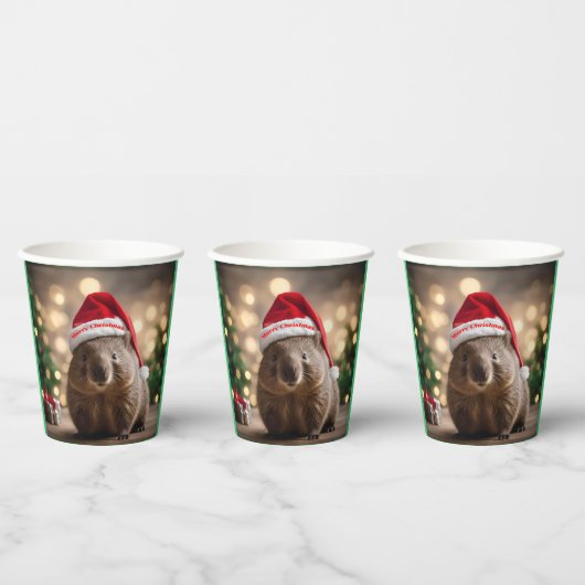 Gobelets En Papier adorable Noël Wombat, (Multi)