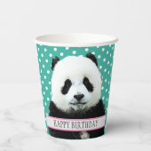 Gobelets En Papier Adorable Panda Bear Enfant's Joyeux Anniversaire A (Verso)