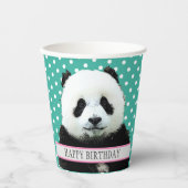 Gobelets En Papier Adorable Panda Bear Enfant's Joyeux Anniversaire A (Recto)