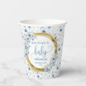 Gobelets En Papier adorable pastel bleu fleurs or boho tasses en papi (Recto)