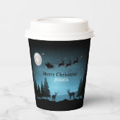 Gobelets En Papier Adorable Reindeer At Night (Recto)