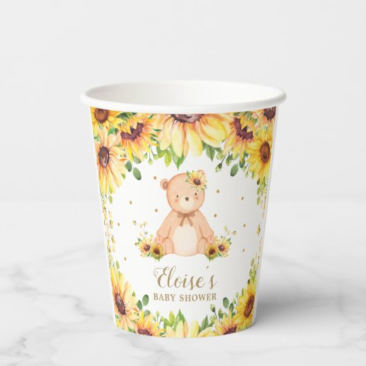 Gobelets En Papier Adorable Teddy Teddy Baby shower Ours Anniversaire (Verso)