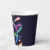 Gobelets En Papier Ados Espace Lumineux cosmique Thème Anniversaire F (Gauche)