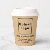 Gobelets En Papier Adresse professionnelle et numéro de téléphone sur (Verso)