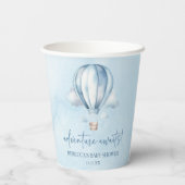 Gobelets En Papier Adventure Attend ! Baby shower Blue Hot Air Balloo (Verso)