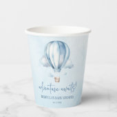 Gobelets En Papier Adventure Attend ! Baby shower Blue Hot Air Balloo (Recto)