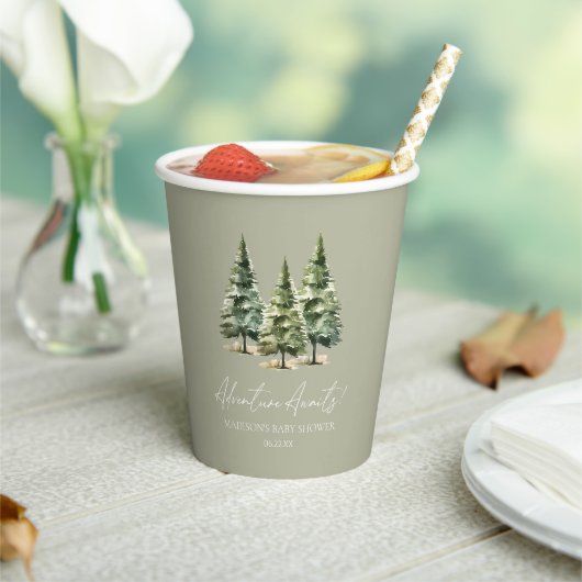 Gobelets En Papier Adventure Attend ! Baby shower des pins d'hiver (Insitu)