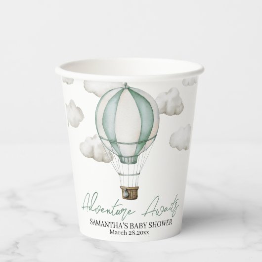 Gobelets En Papier Adventure Await Baby shower tasse en papier (Recto)