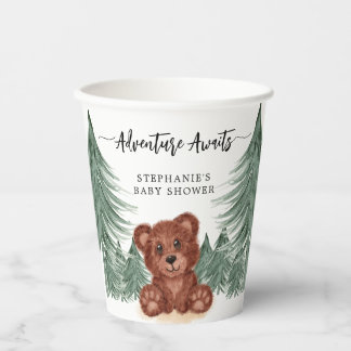Gobelets En Papier Adventure Await Forest Woodland Baby shower