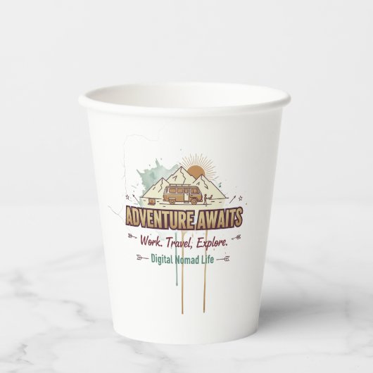 Gobelets En Papier Adventure Awaits (Recto)