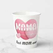 Gobelets En Papier Affection "Meilleure MOM jamais" en papier (Gauche)