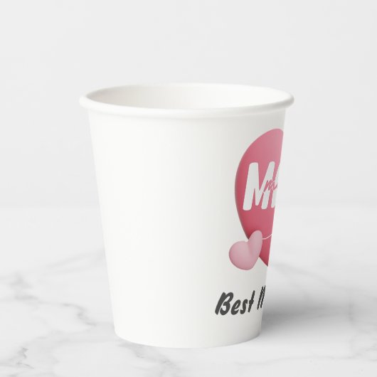 Gobelets En Papier Affection "Meilleure MOM jamais" en papier (Recto)