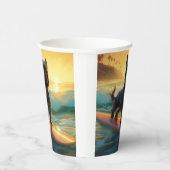 Gobelets En Papier Affenpinscher Beach Surf Peinture (Droite)