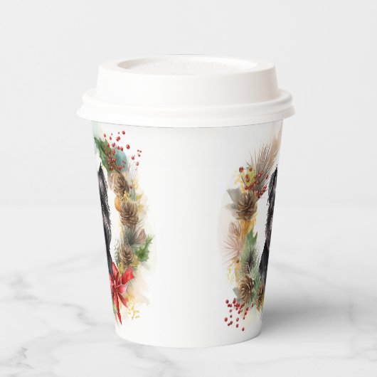 Gobelets En Papier Affenpinscher Christmas Wreath Festive Pup (Gauche)