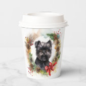 Gobelets En Papier Affenpinscher Christmas Wreath Festive Pup (Verso)