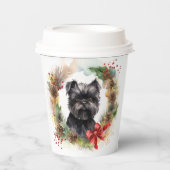 Gobelets En Papier Affenpinscher Christmas Wreath Festive Pup (Recto)