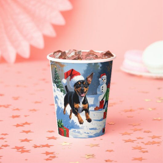 Gobelets En Papier Affenpinscher Festive de Noël Scène de neige (Insitu)