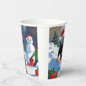 Gobelets En Papier Affenpinscher Festive de Noël Scène de neige (Droite)