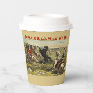 Gobelets En Papier Affiche de cow-boy de l'Ouest sauvage de Buffalo B