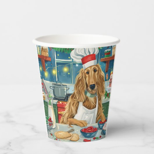 Gobelets En Papier Afghan Hound Holiday Baking : Noël festif (Recto)