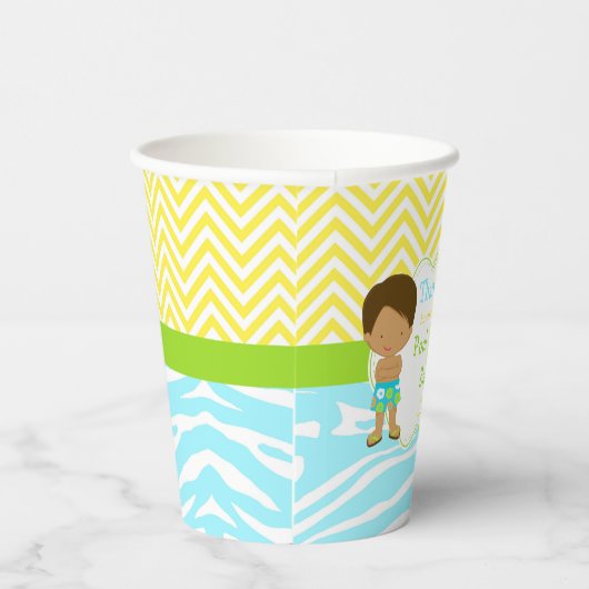 Gobelets En Papier African American Boy Pool Party Bash Party (Droite)