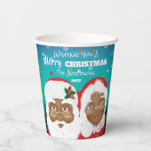 Gobelets En Papier African American Père Noël et Mme Claus Christmas (Verso)