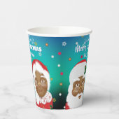 Gobelets En Papier African American Père Noël et Mme Claus Christmas (Gauche)