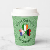 Gobelets En Papier African Irish American Shamrock Personalized Text (Verso)