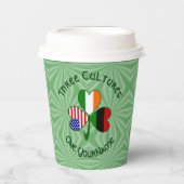 Gobelets En Papier African Irish American Shamrock Personalized Text (Recto)