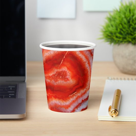 Gobelets En Papier Agate orange sang tombé. (Insitu)