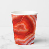 Gobelets En Papier Agate orange sang tombé. (Recto)