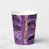 Gobelets En Papier Agate Violet violet or Parties scintillant Géode N (Gauche)