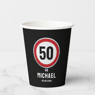 Gobelets En Papier ÂGE PERSONNALISÉ Anniversaire Limite de vitesse Si