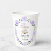 Gobelets En Papier Agneau mignon Mouton Mouton pourpre vert fleuri Wr (Recto)