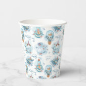 Gobelets En Papier Ahoy C'est un garçon mignon Baby shower baleine (Recto)