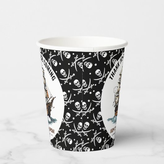 Gobelets En Papier Ahoy ! Pirate Ship 8e anniversaire (Droite)